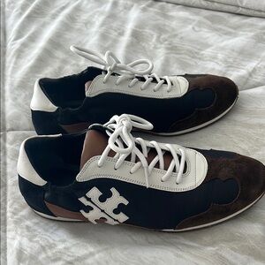 woman   Black and Brown Sneakers tory burch size 9.5